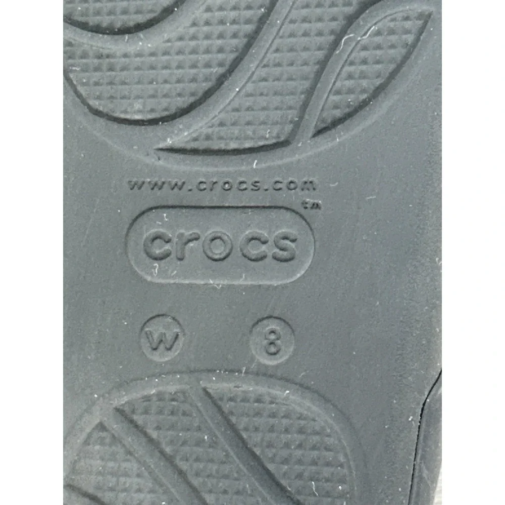 Crocs Flip Flop Sandals Womens Size 8 Black Comfort Casual Slip On Beach‎ Shoes